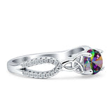 Round Cetlic Trinity Style Cubic Zirconia Ring 925 Sterling Silver