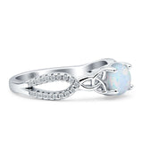 Round Cetlic Trinity Style Cubic Zirconia Ring 925 Sterling Silver