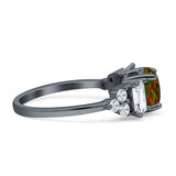 Vintage Style Round Three Stone Ring Cubic Zirconia 925 Sterling Silver