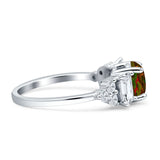 Vintage Style Round Three Stone Ring Cubic Zirconia 925 Sterling Silver