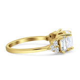 Vintage Style Round Three Stone Ring Cubic Zirconia 925 Sterling Silver