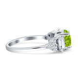 Vintage Style Round Three Stone Ring Cubic Zirconia 925 Sterling Silver