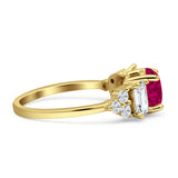 Vintage Style Round Three Stone Ring Cubic Zirconia 925 Sterling Silver