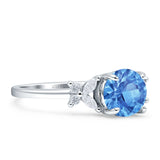 Art Deco Round Butterfly Ring Cubic Zirconia 925 Sterling Silver