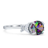 Art Deco Round Butterfly Ring Cubic Zirconia 925 Sterling Silver