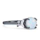 Art Deco Round Butterfly Ring Cubic Zirconia 925 Sterling Silver
