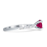 Two Piece Round Halo Floral Ring Cubic Zirconia 925 Sterling Silver