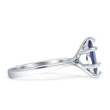 Marquise Solitaire Engagement Ring 7X14 Lab Alexandrite 925 Sterling Silver