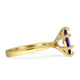 Marquise Solitaire Engagement Ring 6X12 Natural Amethyst 925 Sterling Silver