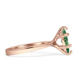 Marquise Solitaire Engagement Ring 6X12 Natural Green Moss Agate 925 Sterling Silver