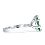 Marquise Solitaire Engagement Ring 6X12 Natural Green Moss Agate 925 Sterling Silver