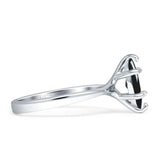 Marquise Solitaire Engagement Ring 7X14 Natural Black Onyx 925 Sterling Silver