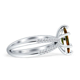 Marquise Split Shank X Ring Cubic Zirconia 925 Sterling Silver