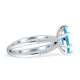 Marquise Split Shank X Ring Cubic Zirconia 925 Sterling Silver