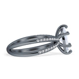 Marquise Split Shank X Ring Cubic Zirconia 925 Sterling Silver