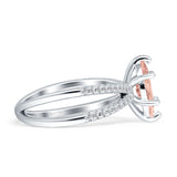 Marquise Split Shank X Ring Cubic Zirconia 925 Sterling Silver