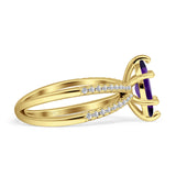 Marquise Split Shank X Ring