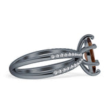 Marquise Split Shank X Ring