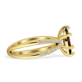 Marquise Split Shank X Ring