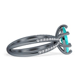 Marquise Split Shank X Ring Cubic Zirconia 925 Sterling Silver
