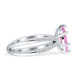Marquise Split Shank X Ring Cubic Zirconia 925 Sterling Silver