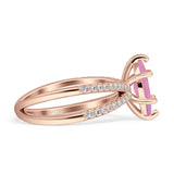 Marquise Split Shank X Ring Cubic Zirconia 925 Sterling Silver