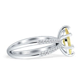 Marquise Split Shank X Ring Cubic Zirconia 925 Sterling Silver