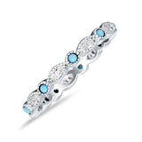 Full Eternity Stackable Band 2.6mm Tarquise Cubic Zirconia 925 Sterling Silver