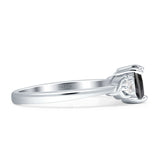 Three Stone Heart Promise Ring Cubic Zirconia 925 Sterling Silver
