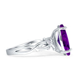 Marquise Split Shank Infinity Twisted Ring Cubic Zirconia 925 Sterling Silver