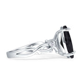 Marquise Split Shank Infinity Twisted Ring Cubic Zirconia 925 Sterling Silver