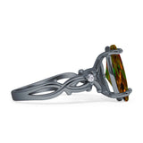 Marquise Split Shank Infinity Twisted Ring Cubic Zirconia 925 Sterling Silver