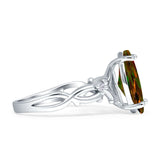 Marquise Split Shank Infinity Twisted Ring Cubic Zirconia 925 Sterling Silver