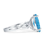 Marquise Split Shank Infinity Twisted Ring Cubic Zirconia 925 Sterling Silver