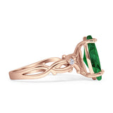 Marquise Split Shank Infinity Twisted Ring Cubic Zirconia 925 Sterling Silver