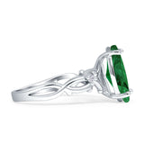 Marquise Split Shank Infinity Twisted Ring Cubic Zirconia 925 Sterling Silver