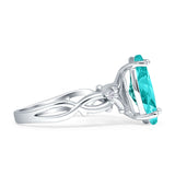 Marquise Split Shank Infinity Twisted Ring Cubic Zirconia 925 Sterling Silver