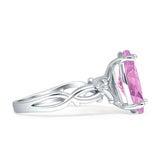 Marquise Split Shank Infinity Twisted Ring Cubic Zirconia 925 Sterling Silver