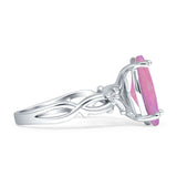 Marquise Split Shank Infinity Twisted Ring Cubic Zirconia 925 Sterling Silver