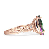 Marquise Split Shank Infinity Twisted Ring Cubic Zirconia 925 Sterling Silver