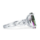 Marquise Split Shank Infinity Twisted Ring Cubic Zirconia 925 Sterling Silver