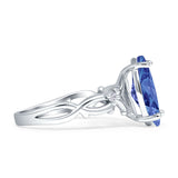 Marquise Split Shank Infinity Twisted Ring Cubic Zirconia 925 Sterling Silver