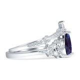 Two Piece Pear Teardrop Bridal Ring