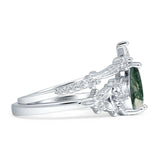 Two Piece Pear Teardrop Bridal Ring