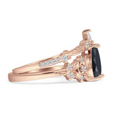 Two Piece Pear Teardrop Bridal Ring