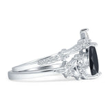 Two Piece Pear Teardrop Bridal Ring