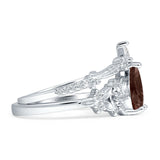 Two Piece Pear Teardrop Bridal Ring