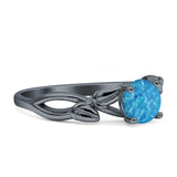 Budding Willow Solitaire Ring Round Cubic Zirconia 925 Sterling Silver