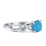 Budding Willow Solitaire Ring Round Cubic Zirconia 925 Sterling Silver