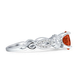 Vintage Style Sunflower Marquise Round Cubic Zirconia Ring 925 Sterling Silver